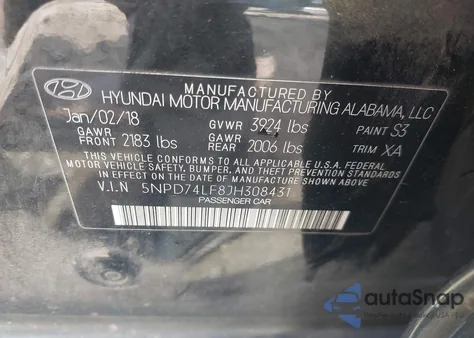 2018 Hyundai Elantra Se z USA, uszkodzony, nr VIN 5NPD74LF8JH308431